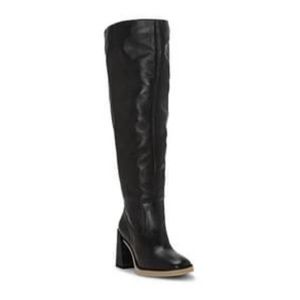 Vince Camuto Womens Eyana Black Over-The-Knee Boots 7 Medium, Wide Calf